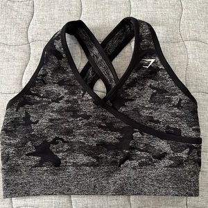 Gymshark Camo Black Sports Bra M